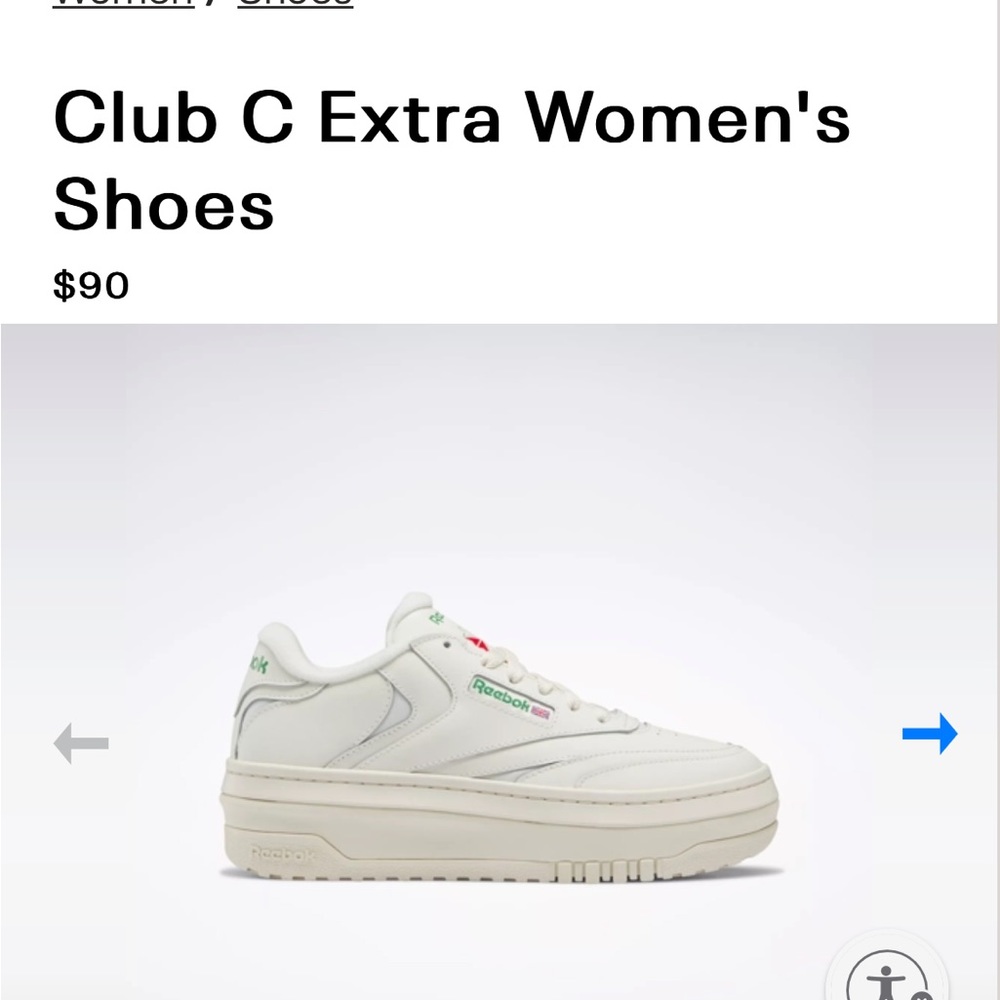 WOMENS REEBOK club c shoes size 7.5